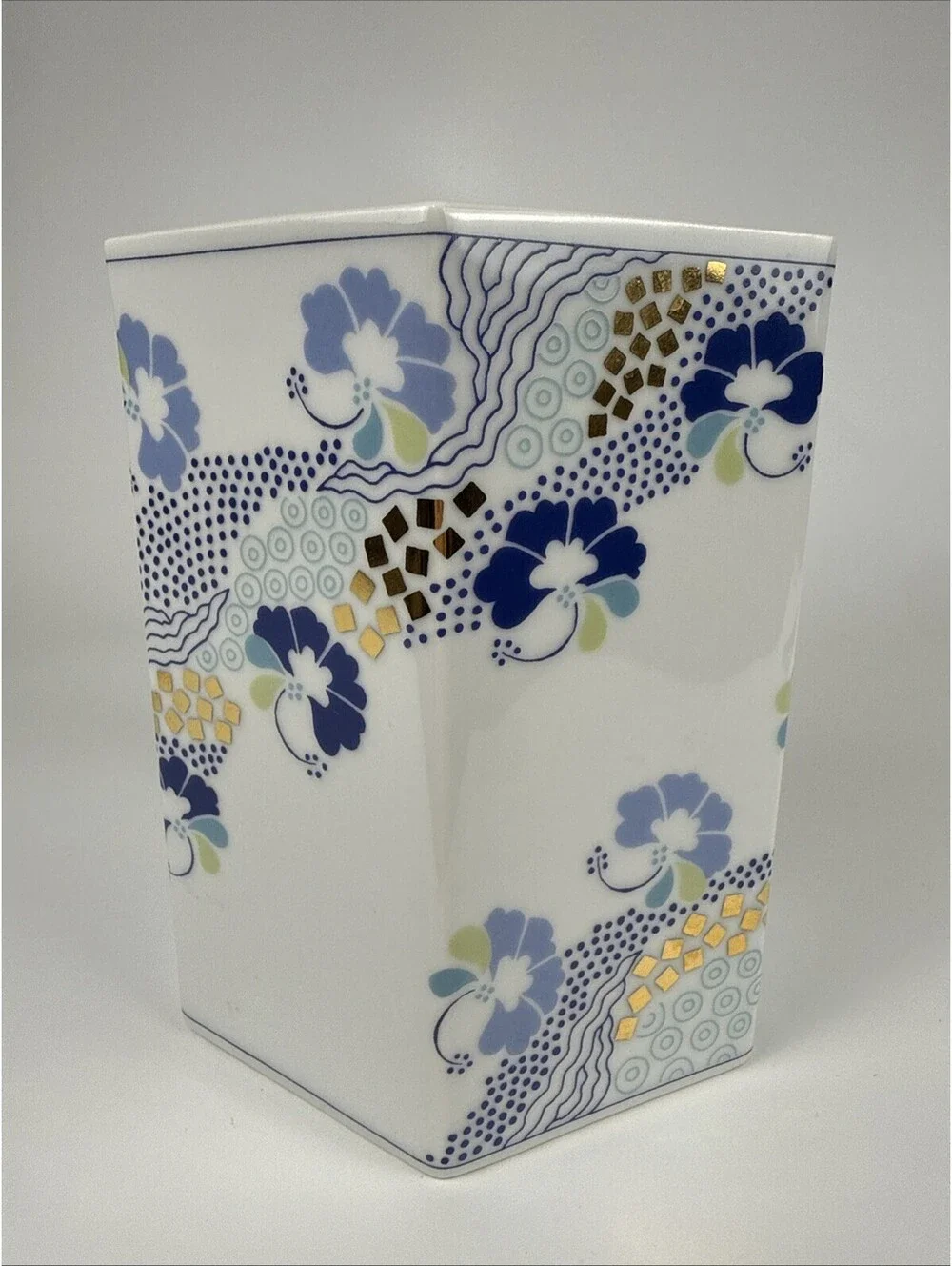 Vtg Royal Copenhagen Prisme Vase Annegrete Halling-Koch Danish Blue Porcelain